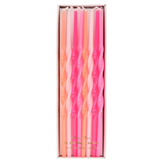 Pink Twisted Tall Candles