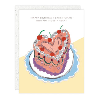 Heart Shaped Cake Birthday Greeting Card